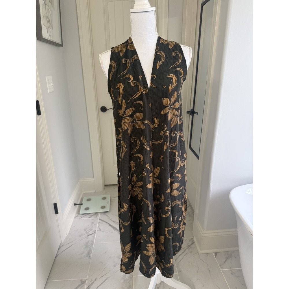 Lularoe Brown Floral Open Long Cardigan Sleeveless Cover Up Women Size: Small
